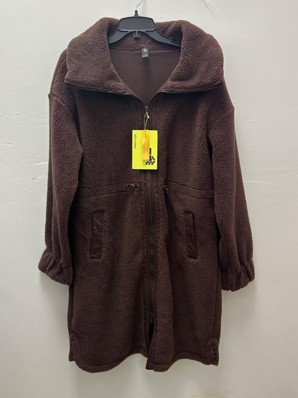 K-188 All in Motion Women's Medium Brown Sherpa Fleece Zip-Up Jacket/ Pockets